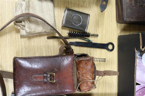 Four leather WWII German machine gun tool kits (complete)